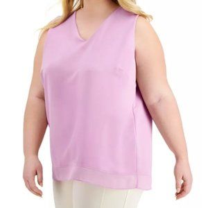 Alfani Chiffon-Hem Top Color: Violet Tulle